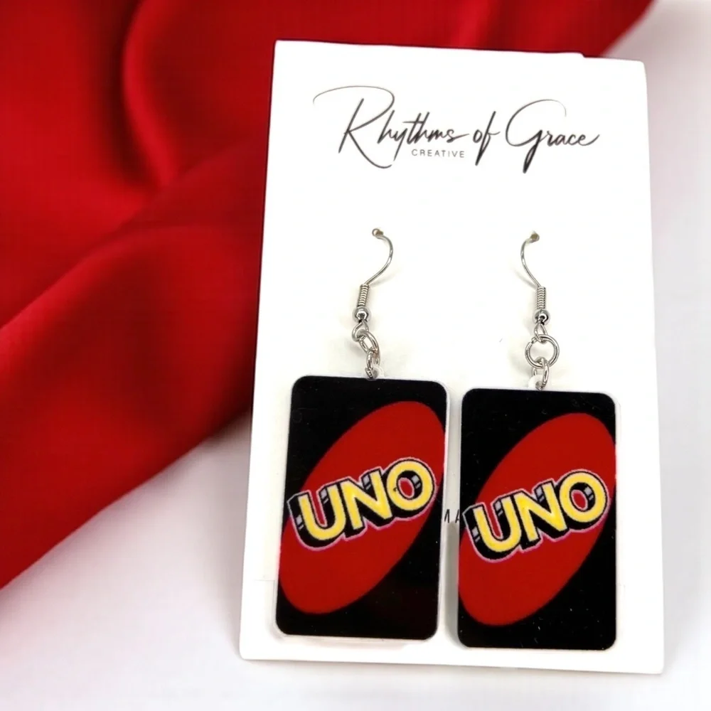 UNO-Forgettable Fun: Colorful Card Earrings That Deal Style! NWT Jewelry